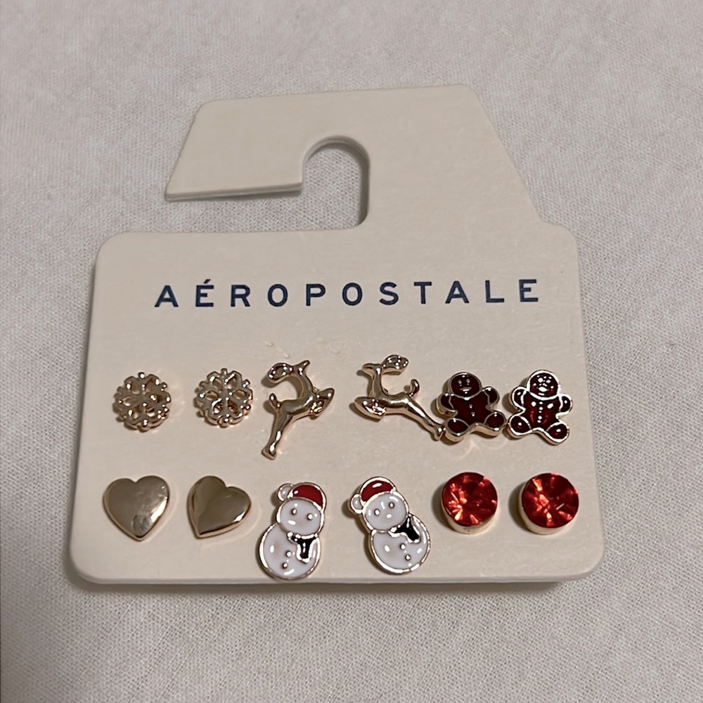 6 pairs of winter themed earrings